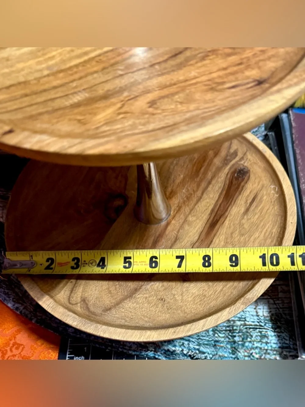3 Tier LARGE Serving Tray Lazy Susan Rustic Boho Display